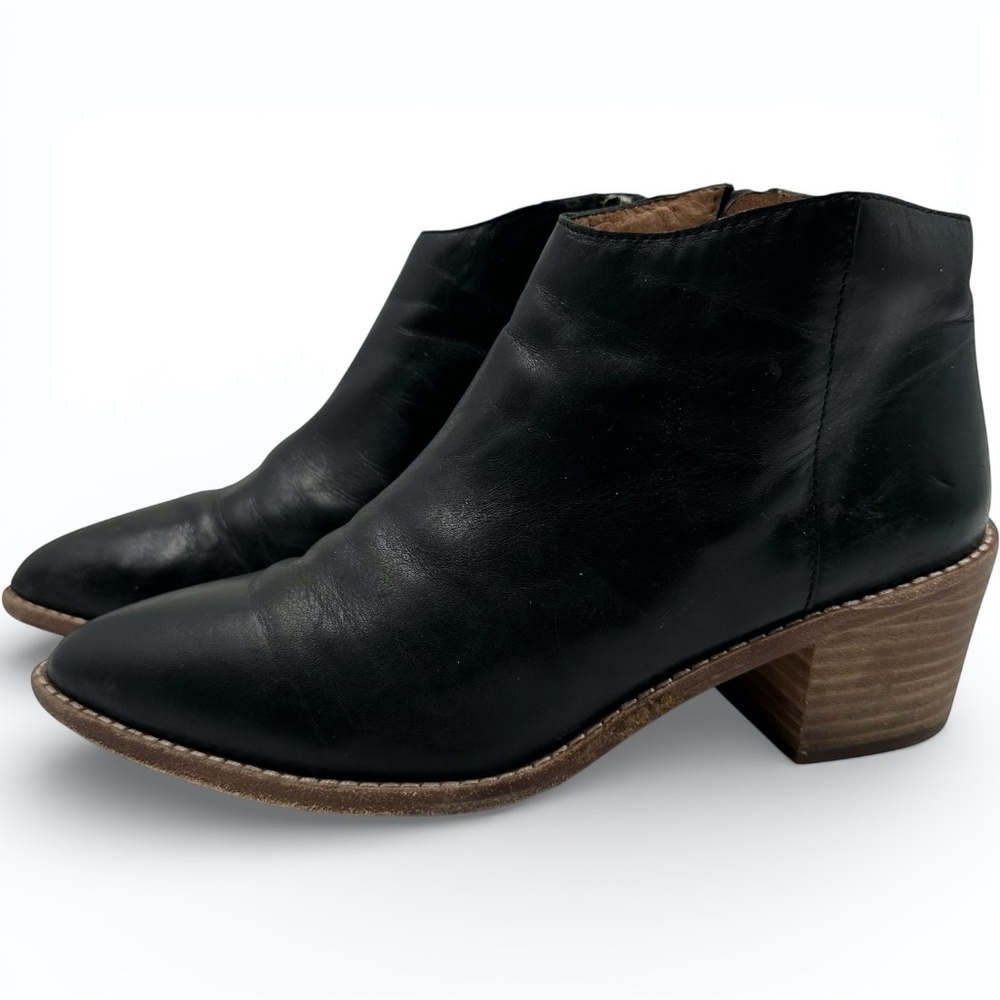 Madewell Black Leather Brenner Ankle Booties 8 Minimalist Quiet Luxe French Girl